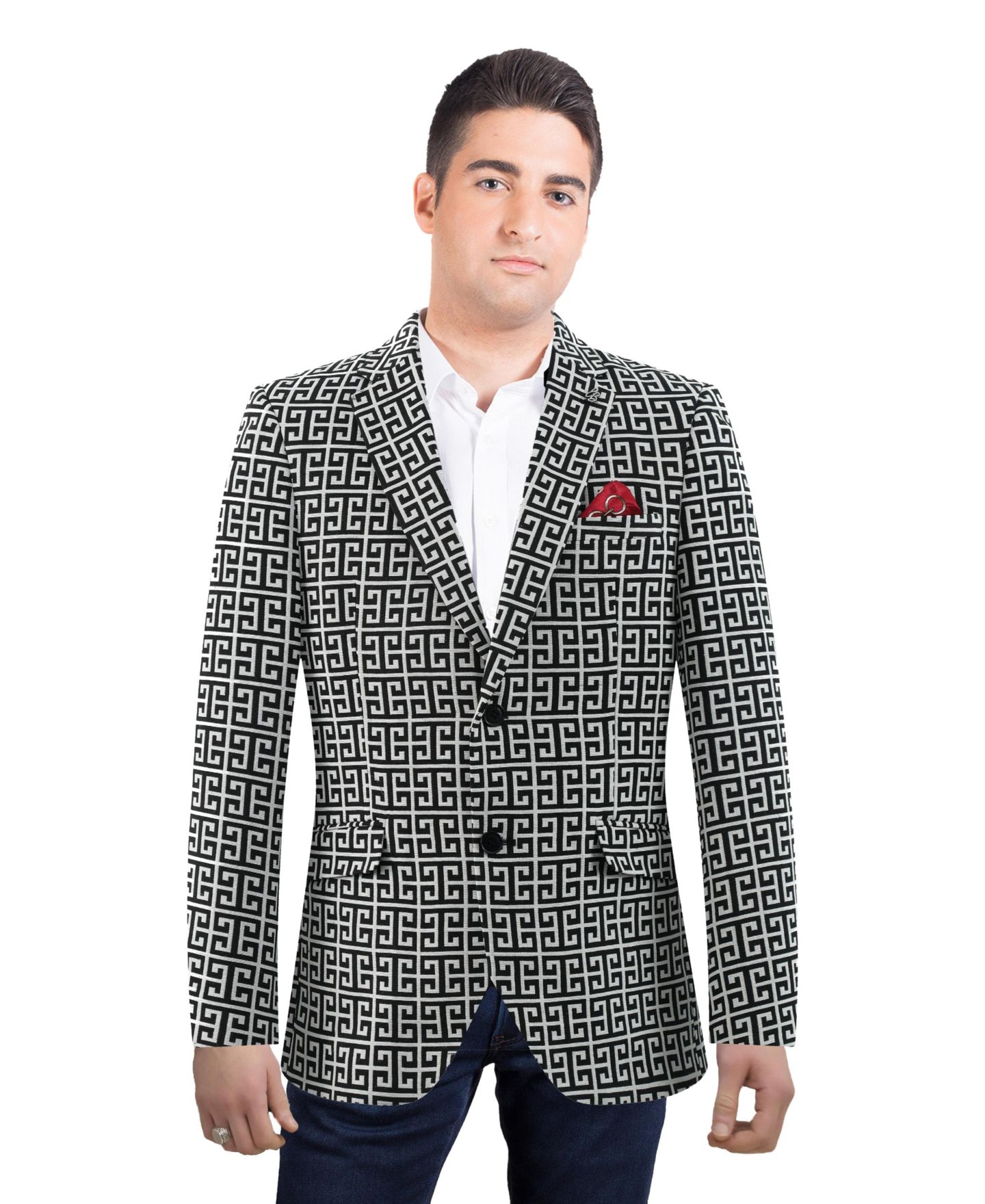 Мужская куртка Elie Balleh Slim Fit Blazer Sports Coat, цвет: Чёрный — фото 1