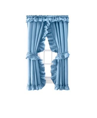 70percentage Polyester 30percentage  Cotton Stacey Ruffled Prscilla Curtain Panel Pairs With Tiebacks Slate
