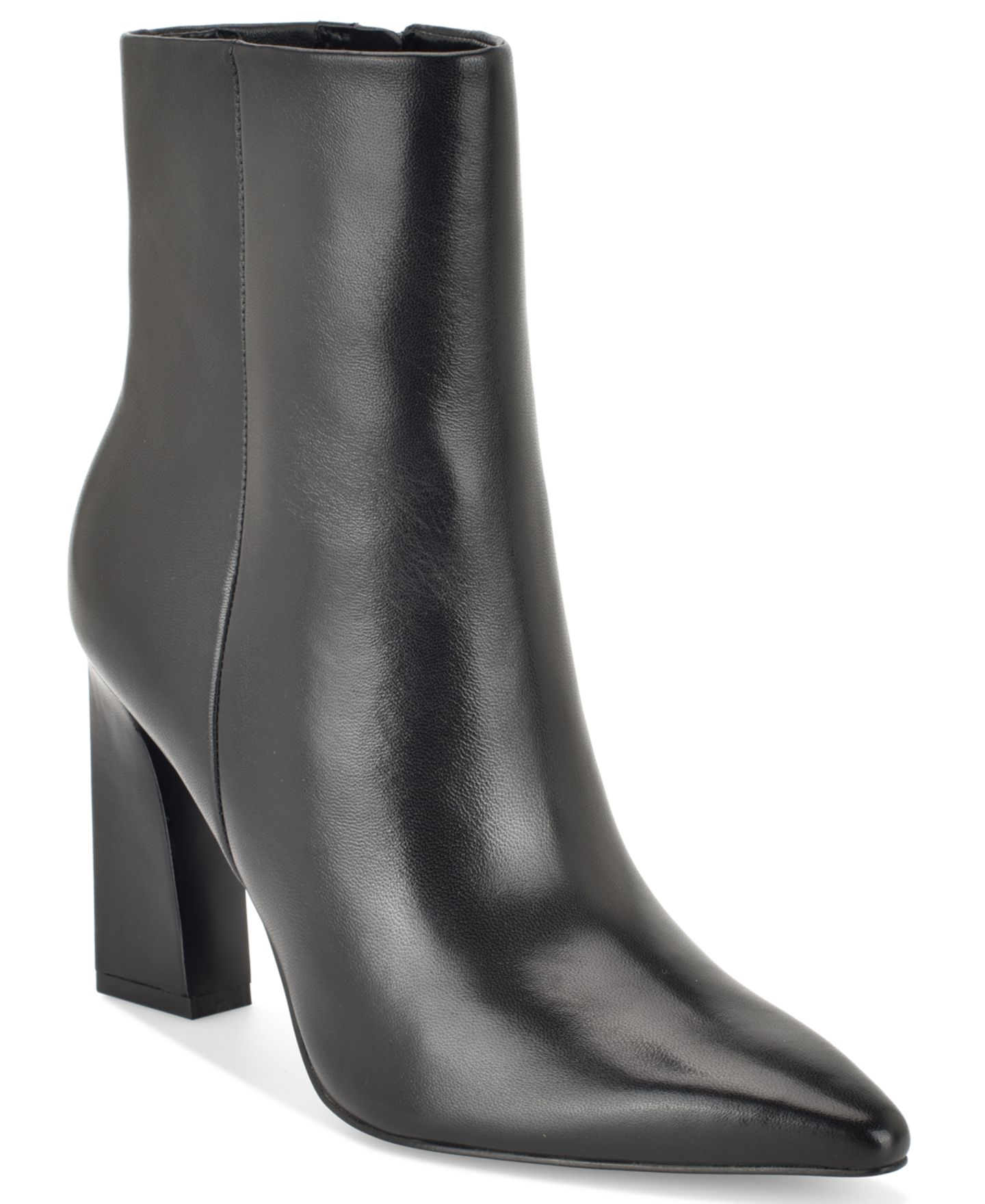 Женские ботинки Nine West Todaye Sculpted Block Heel Booties, цвет: Чёрный кожаный — фото 1