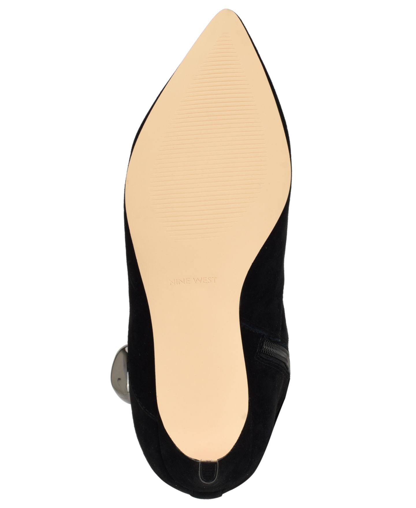 Женские ботинки Nine West Salla Suede Tall Kitten Heel, цвет: Чёрный замшевый — фото 5