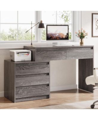 Computer Desk with 5 Drawers, Executive Home Office Desk, Study Writing Workstation