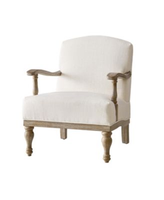 Rift Farmhouse Accent Chair With Solid Wood Armrests