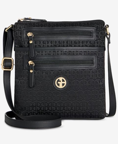 Женская сумка Giani Bernini Jacquard N/S Crossbody, цвет: Чёрный