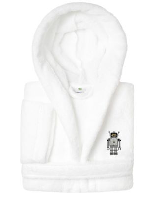 Kids Robot Super Plush Double-Brushed Hooded Bathrobe