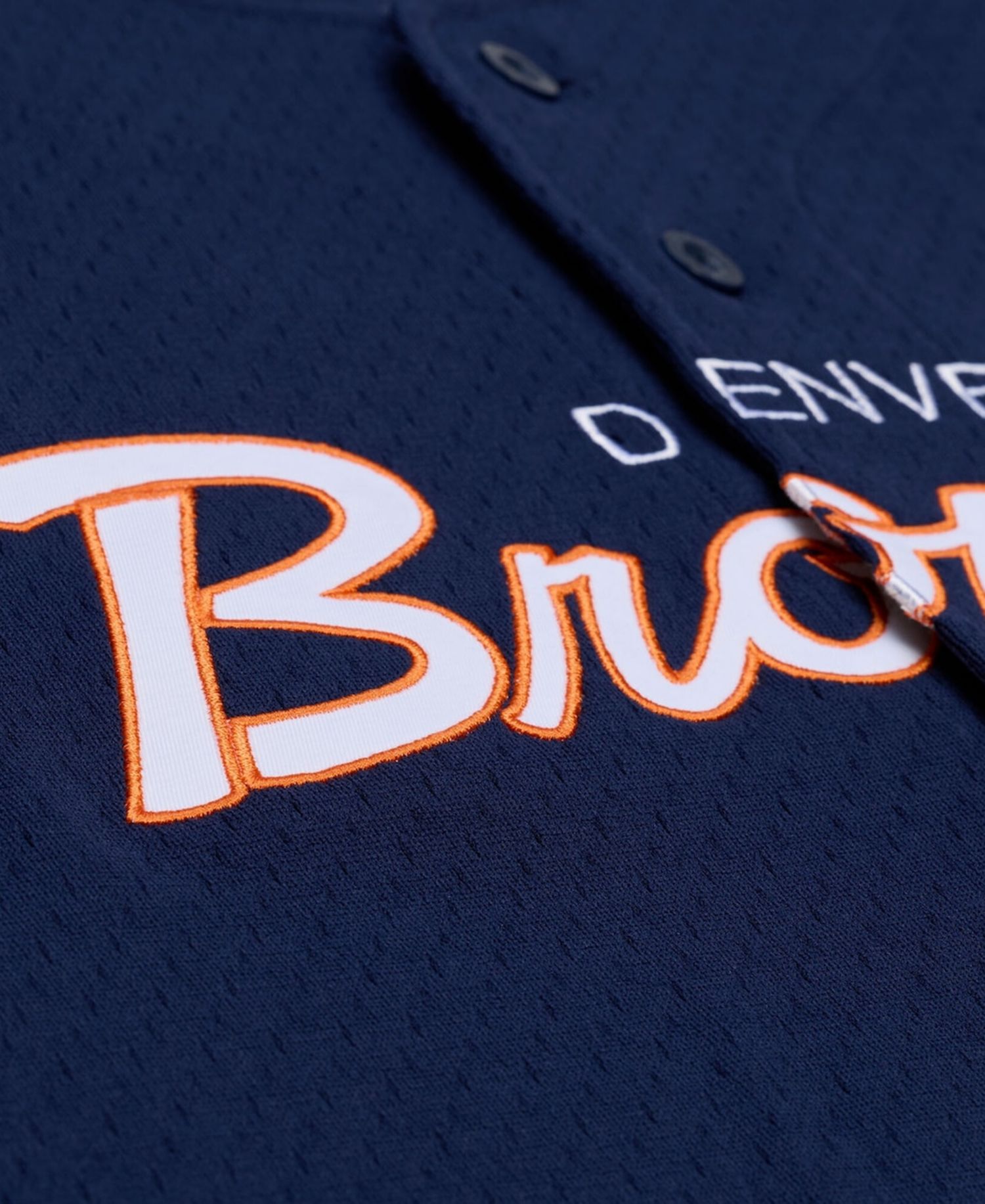 Men's Navy Denver Broncos Head Coach Mesh Full-Button Fashion Jersey