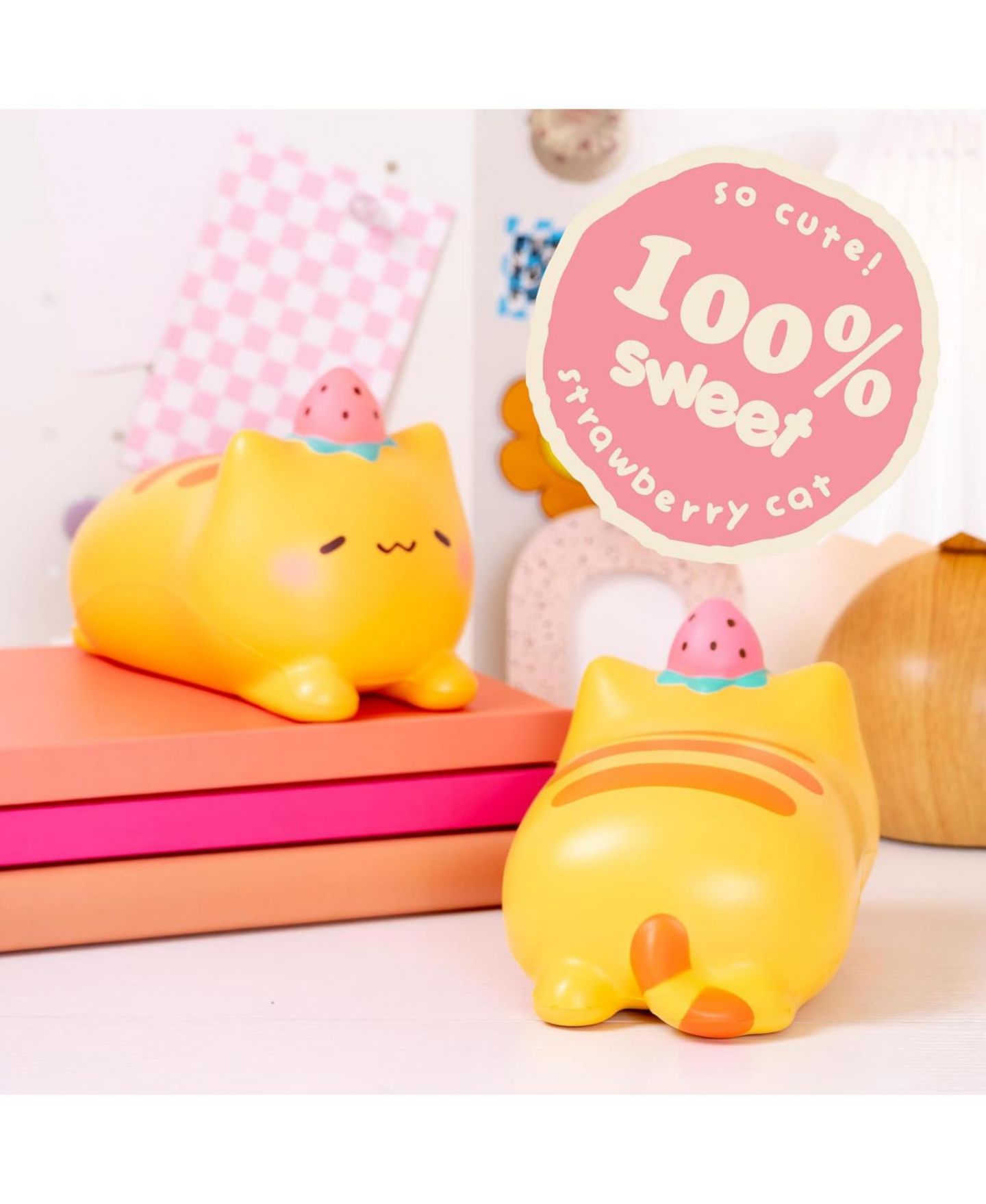 Игрушка-мялка Hamee Squishy Jumbo «Клубничный кот», медленно расправляется, антистресс — фото 5