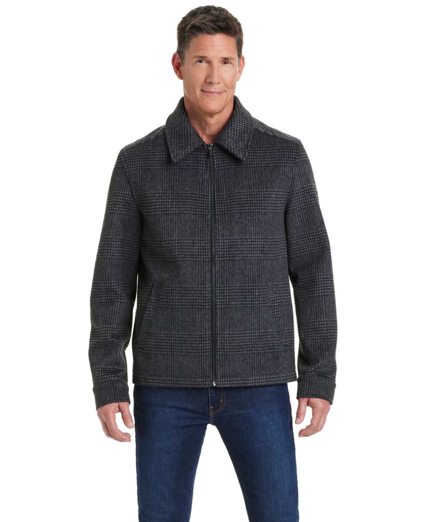 Men's Shirt Collar Plaid Wool Hipster Jacket
