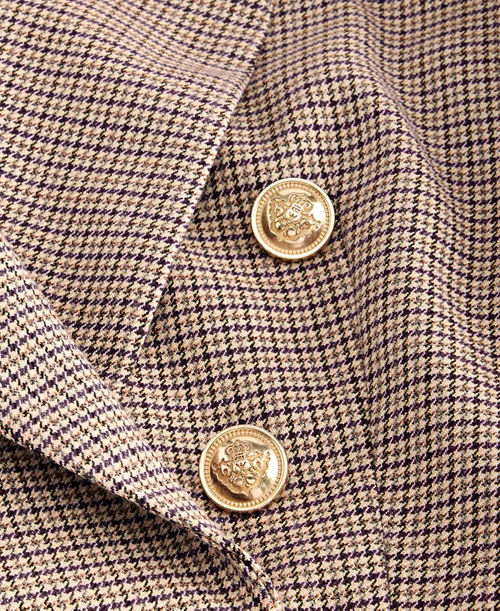 Women's Double-Breasted Houndstooth Blazer - thumbnail 6