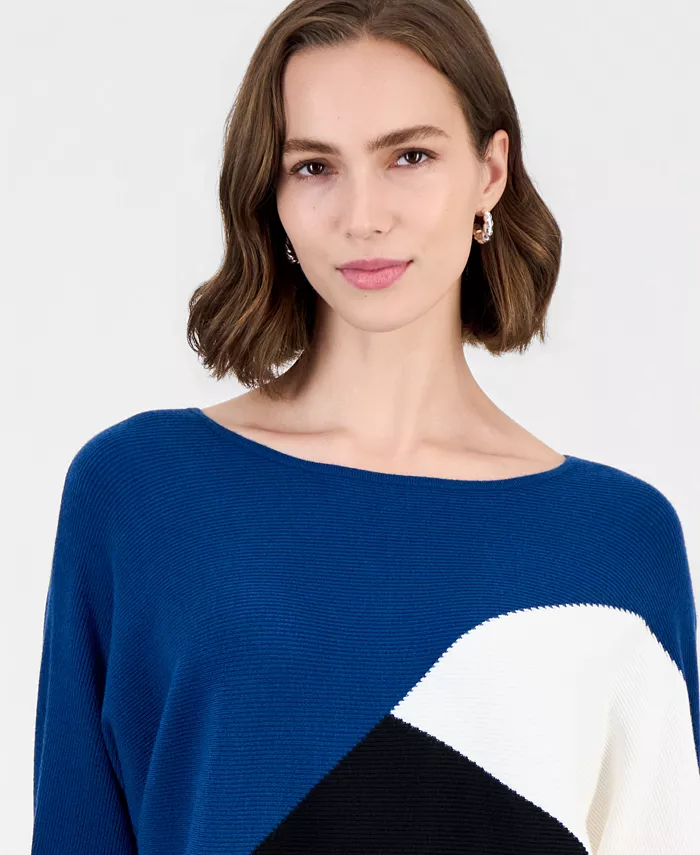 Women's Colorblock Ribbed-Knit Crewneck Pullover - thumbnail 8