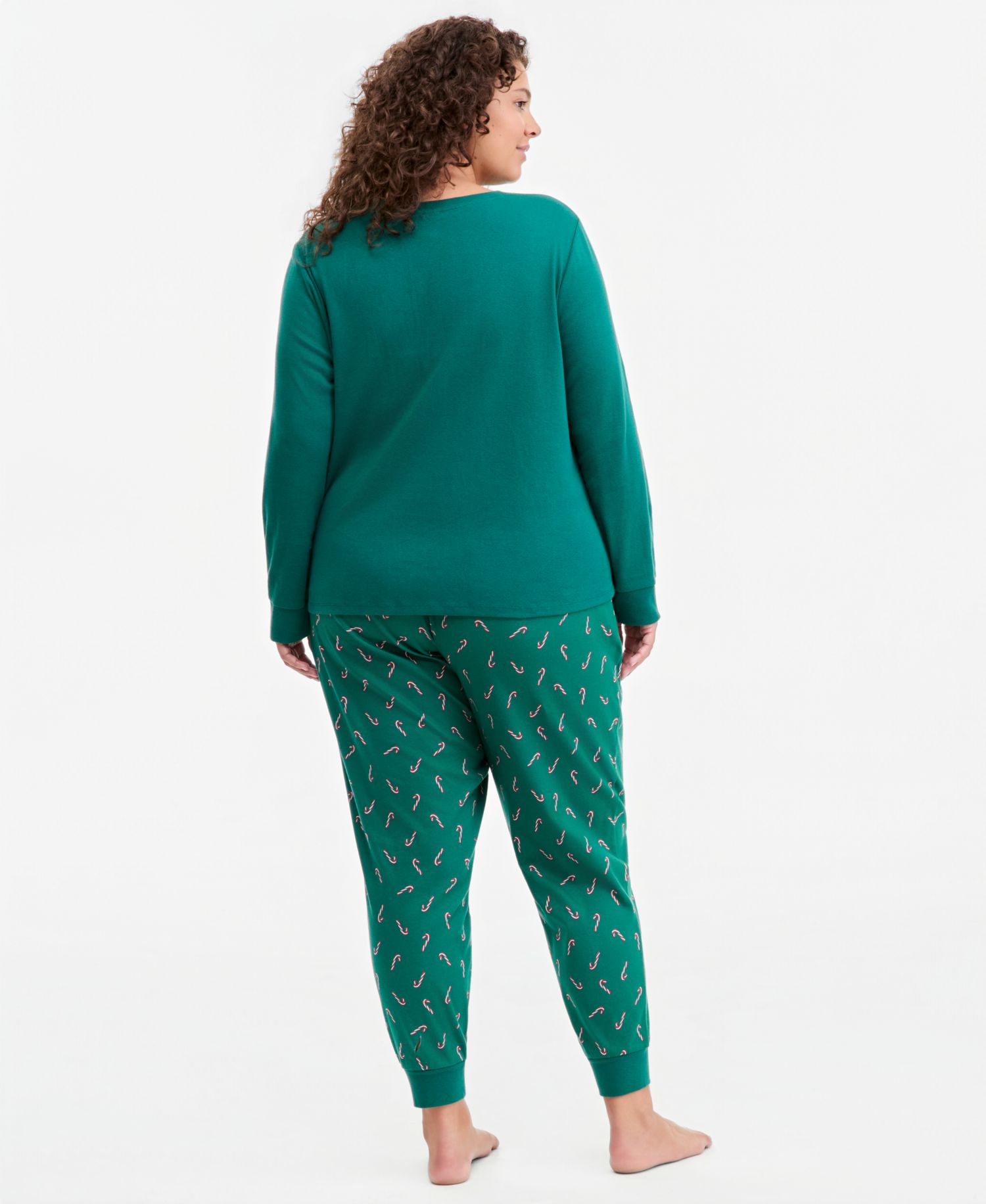 Plus Size Candy Cane Pajama Set