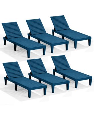 All-Weather Adjustable Patio Lounge Chairs Set of 6 for Poolside and Backyard