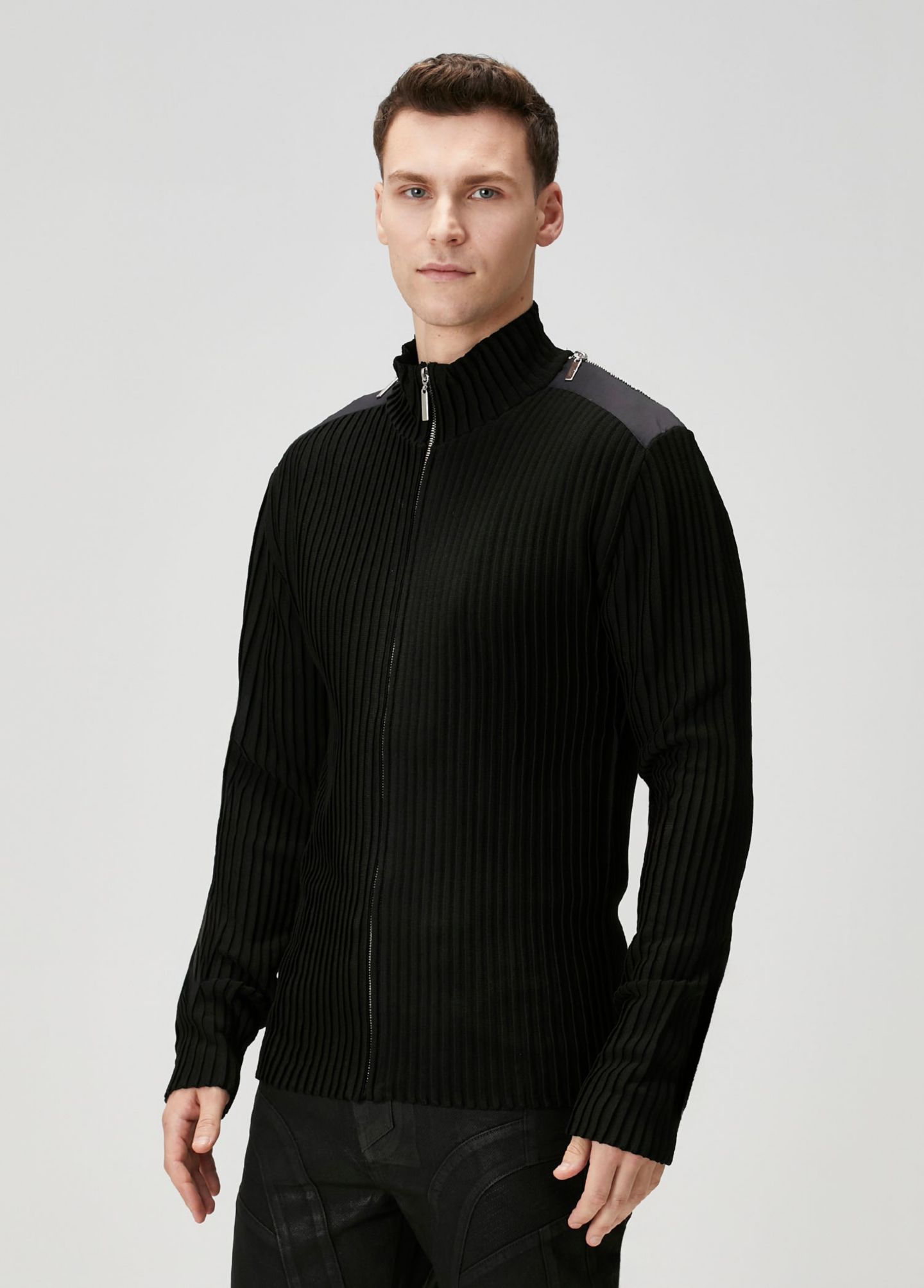 Мужской кардиган PCFG Zip Detail Knit, цвет: Чёрный — фото 2