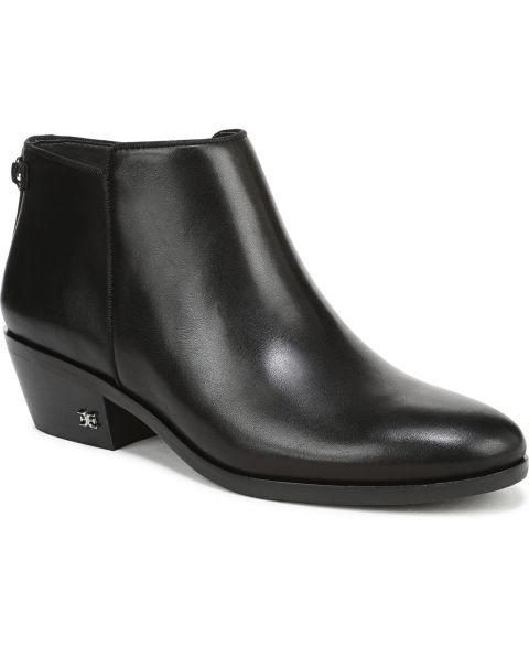 Женские ботинки Sam Edelman Petty Zip Short Booties, цвет: Чёрный кожаный