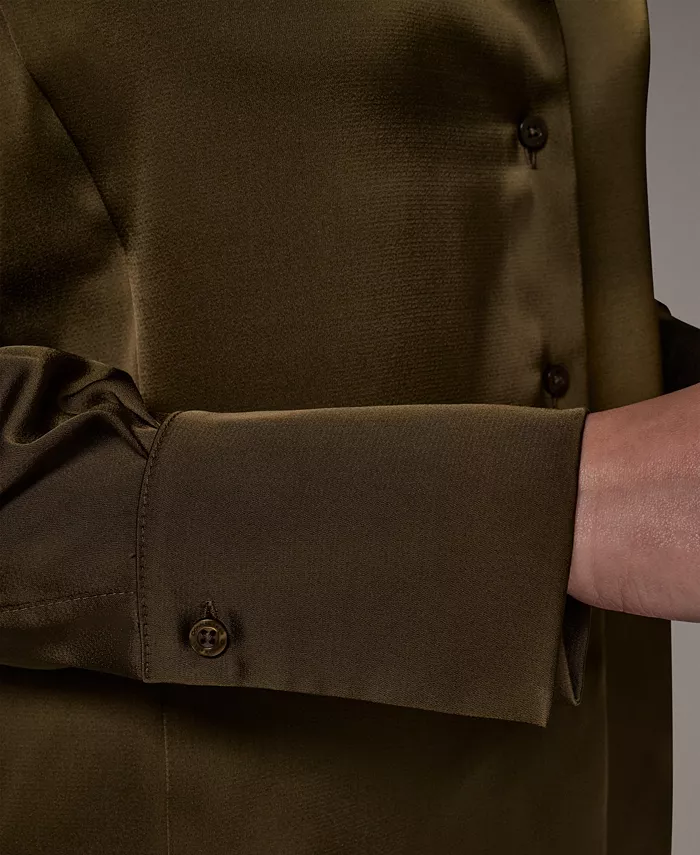 Petite Collared Button-Up Blouse - thumbnail 9