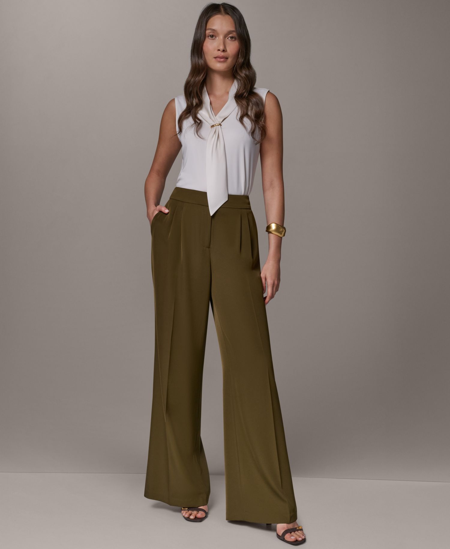 Petite Mid-Rise Wide-Leg Pants