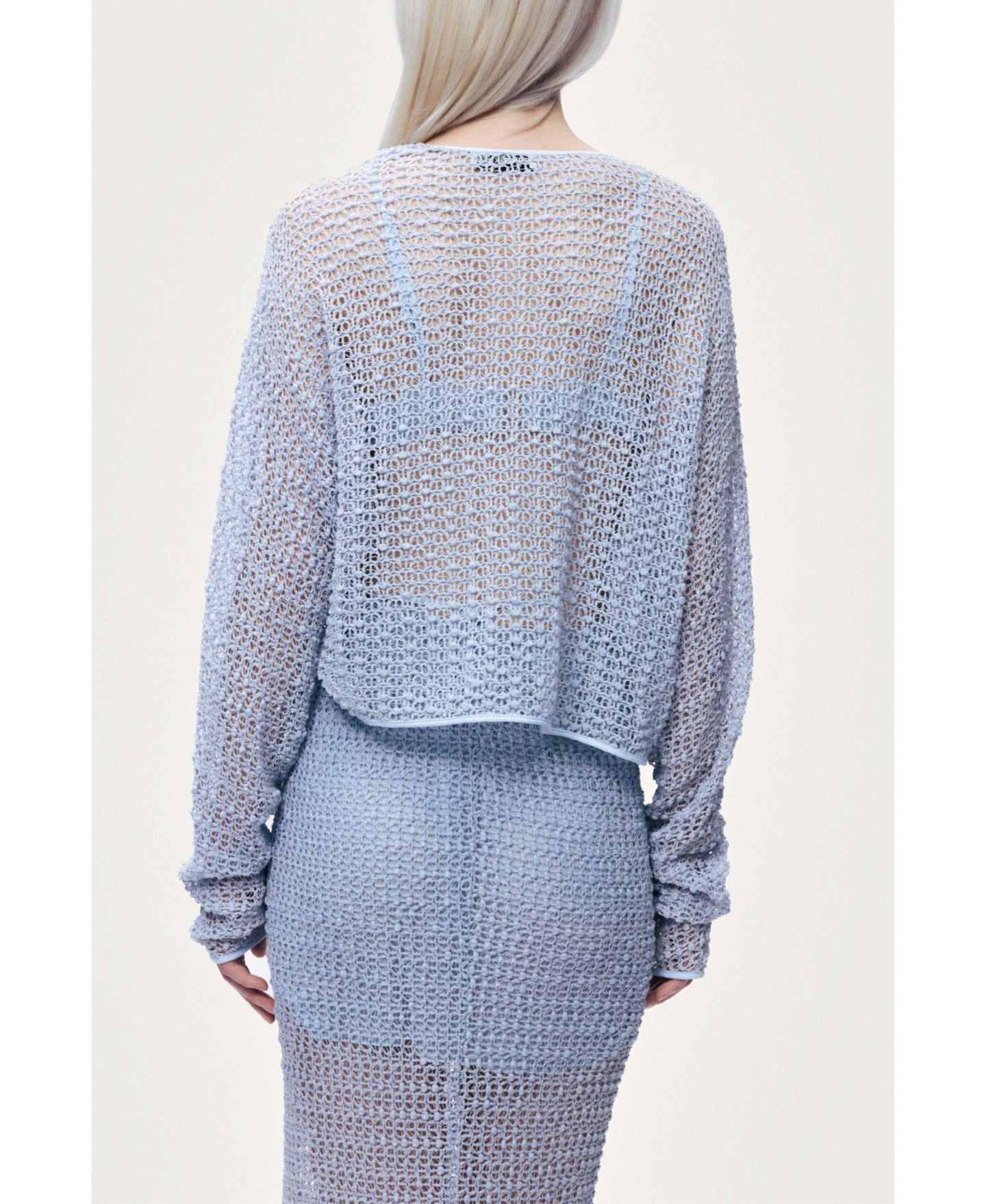 Женская блузка NOCTURNE Wrap Mesh, цвет: Синий — фото 4