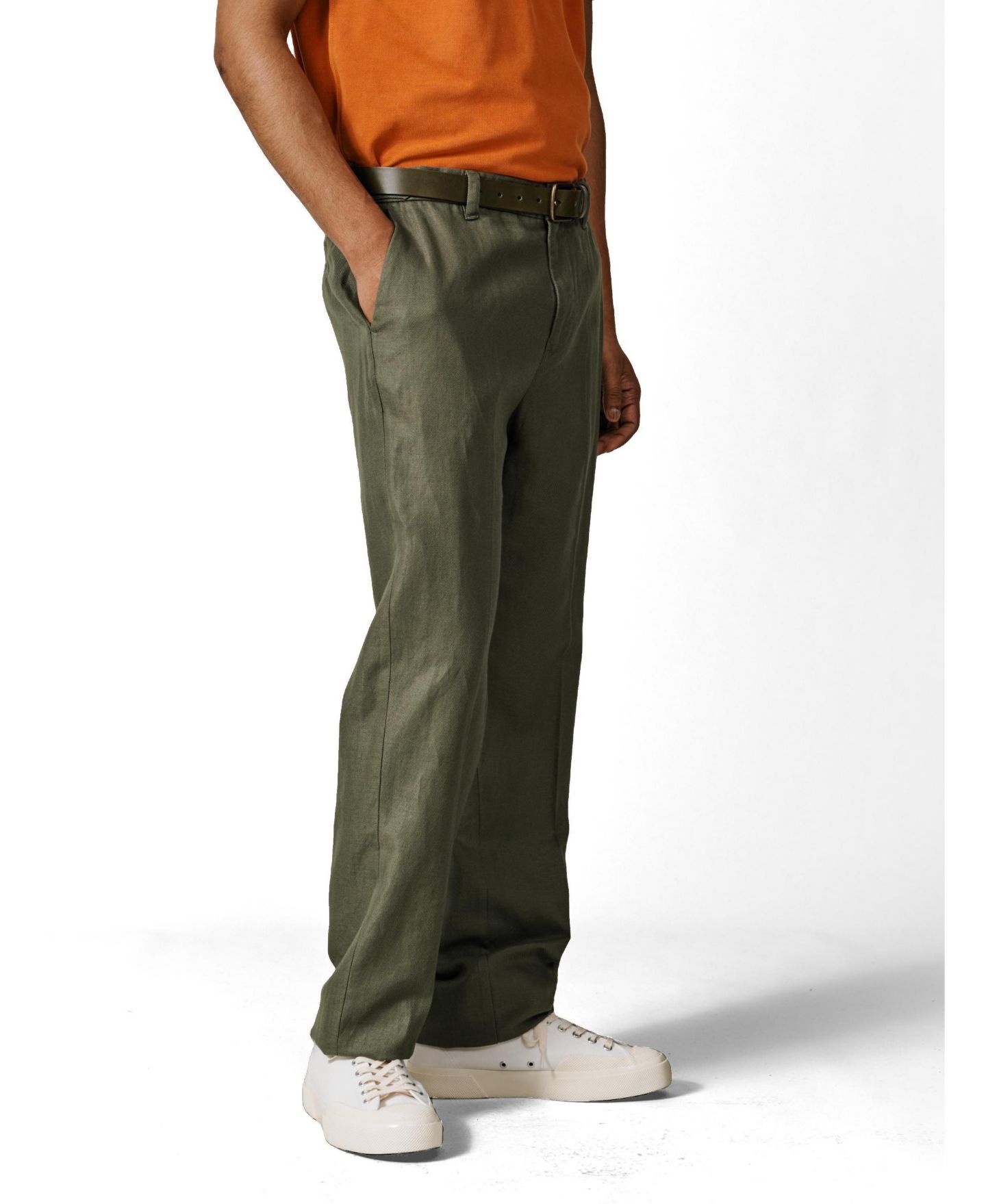 Мужские брюки Aubin Axholme Slim Leg Suit Trouser, цвет: Хаки — фото 2
