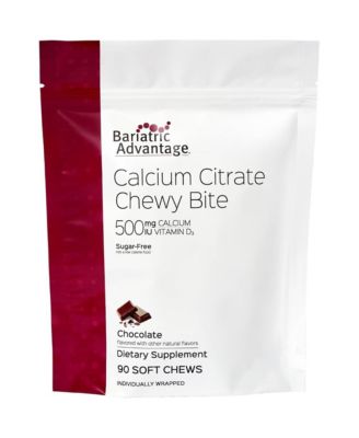 Calcium Citrate Chewy Bites 500 Milligram Highly Absorbable and Digestible Vitamin D3 Easily Chewable Calcium Supplement 90 Count
