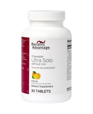 Chewable Ultra Solo Without Iron Once Per Day Daily Multivitamin for Bariatric Surgery Patients 30 Count
