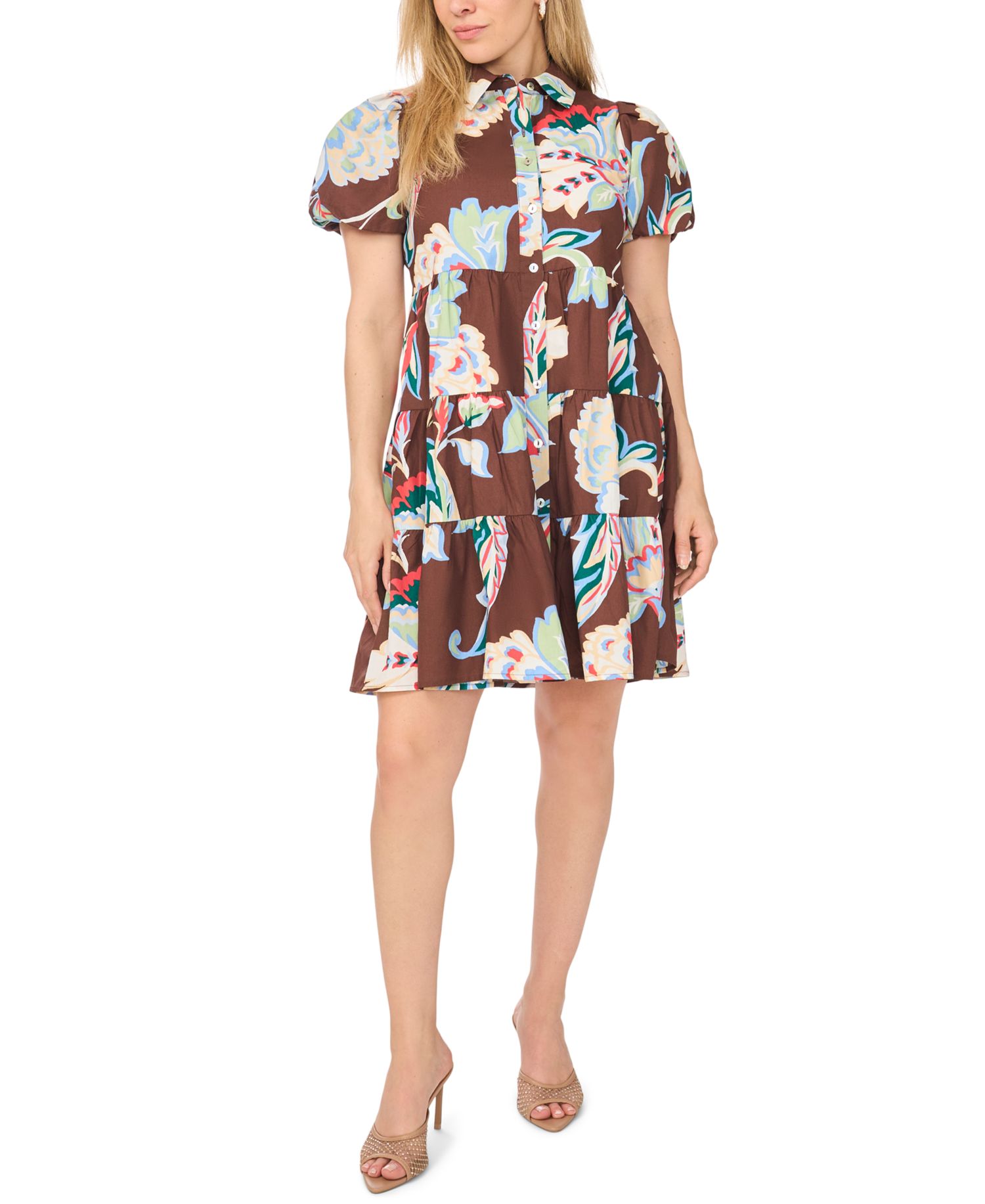 Petite Collared Short-Sleeve Dress