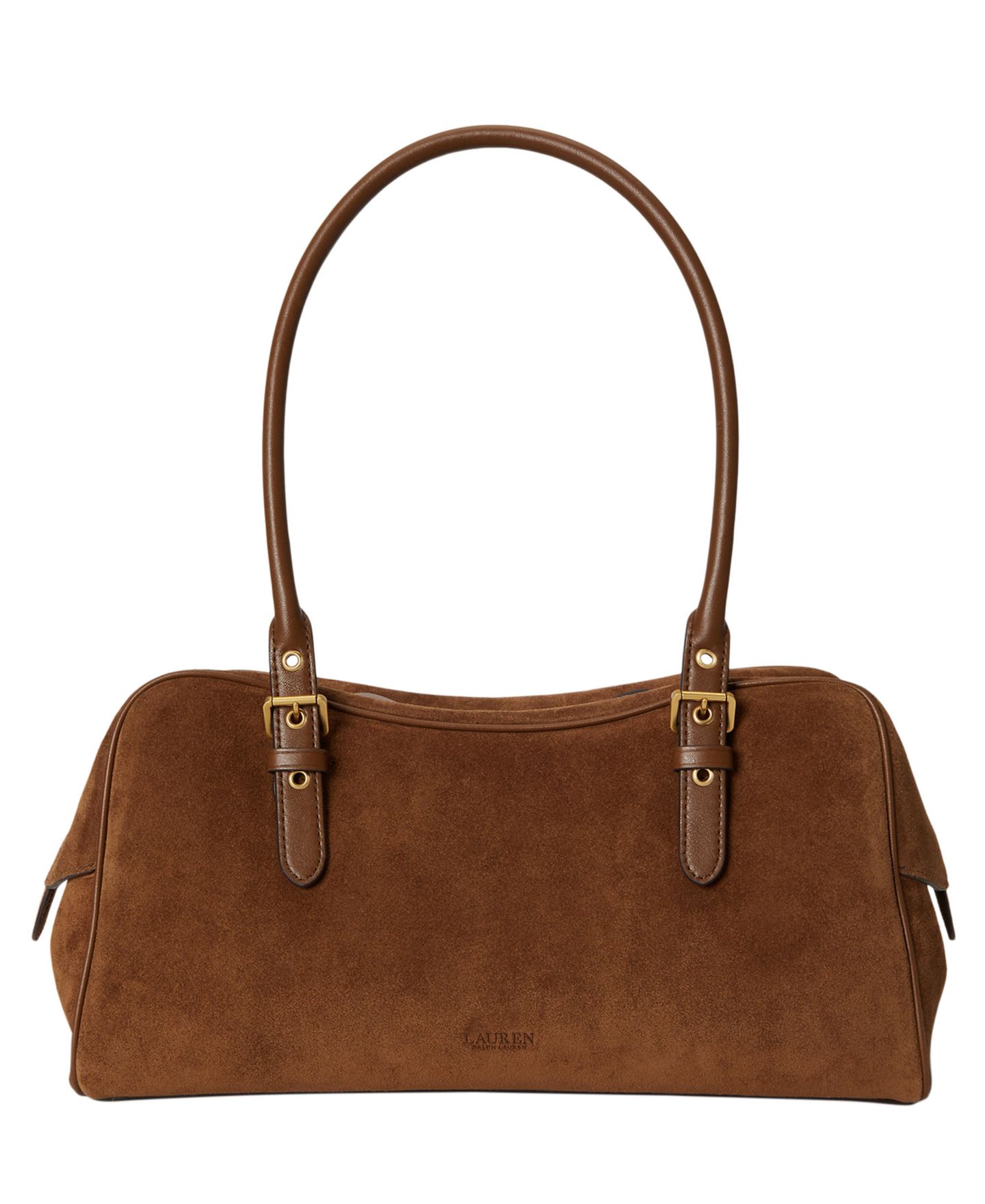 Женская сумка Lauren Ralph Lauren Marcy Suede Large Satchel, цвет: Светлый табачный — фото 4