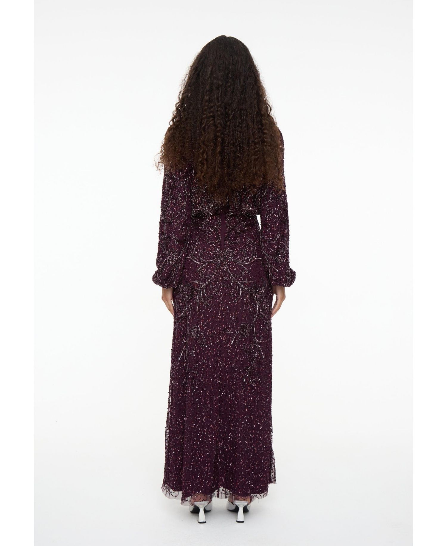 Women's Modest Embellished Sequin Dress