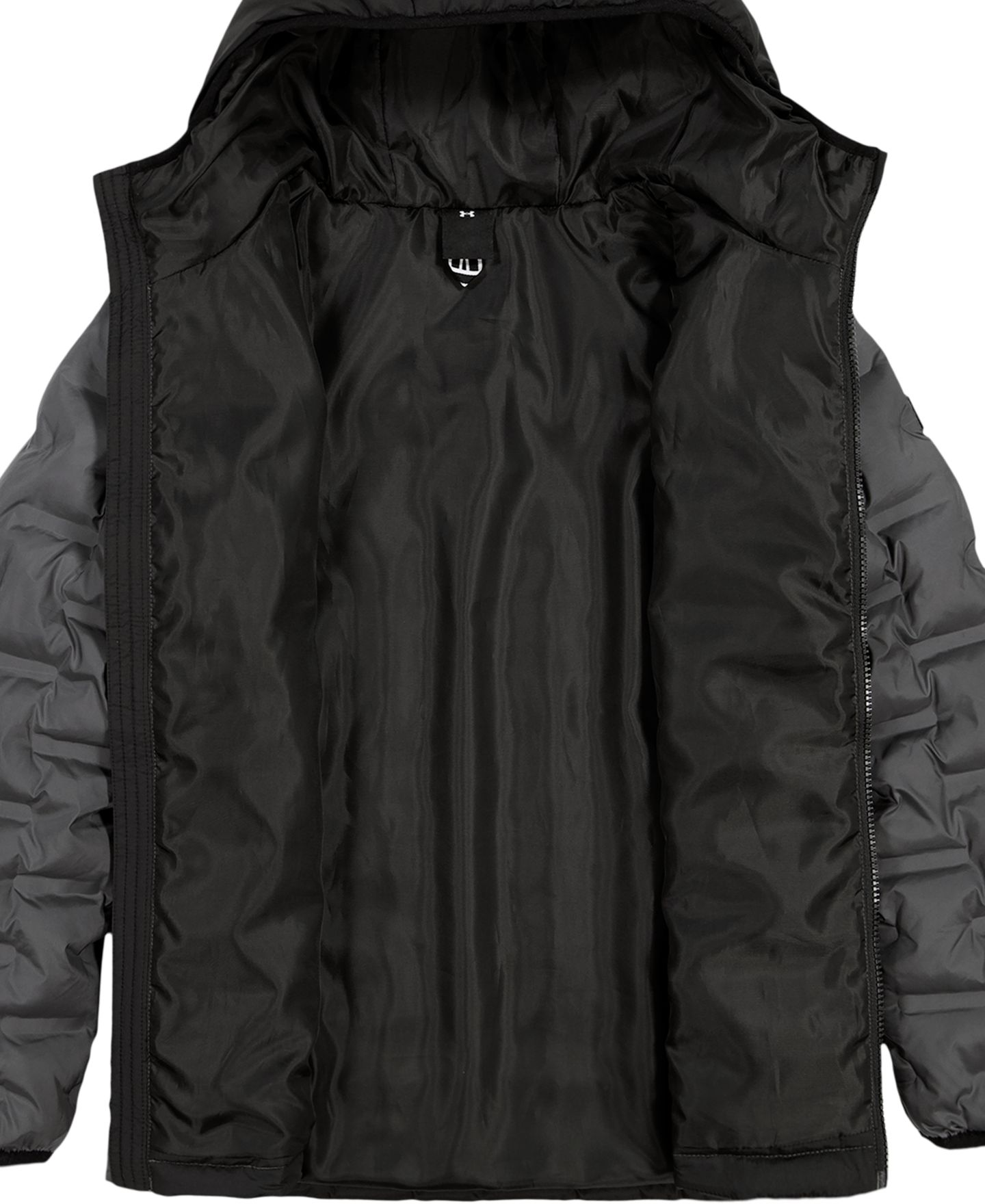 Куртка Under Armour Solid Full-Zip Puffer Hooded Jacket для мальчиков, цвет: Серый / Чёрный — фото 7