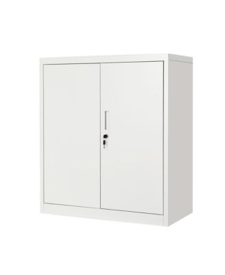 Steel Storage Cabinet with Lock  36inch  Tall Filing Locker  2 Adjustable Shelves - Secure Metal Organizer for Office, Home