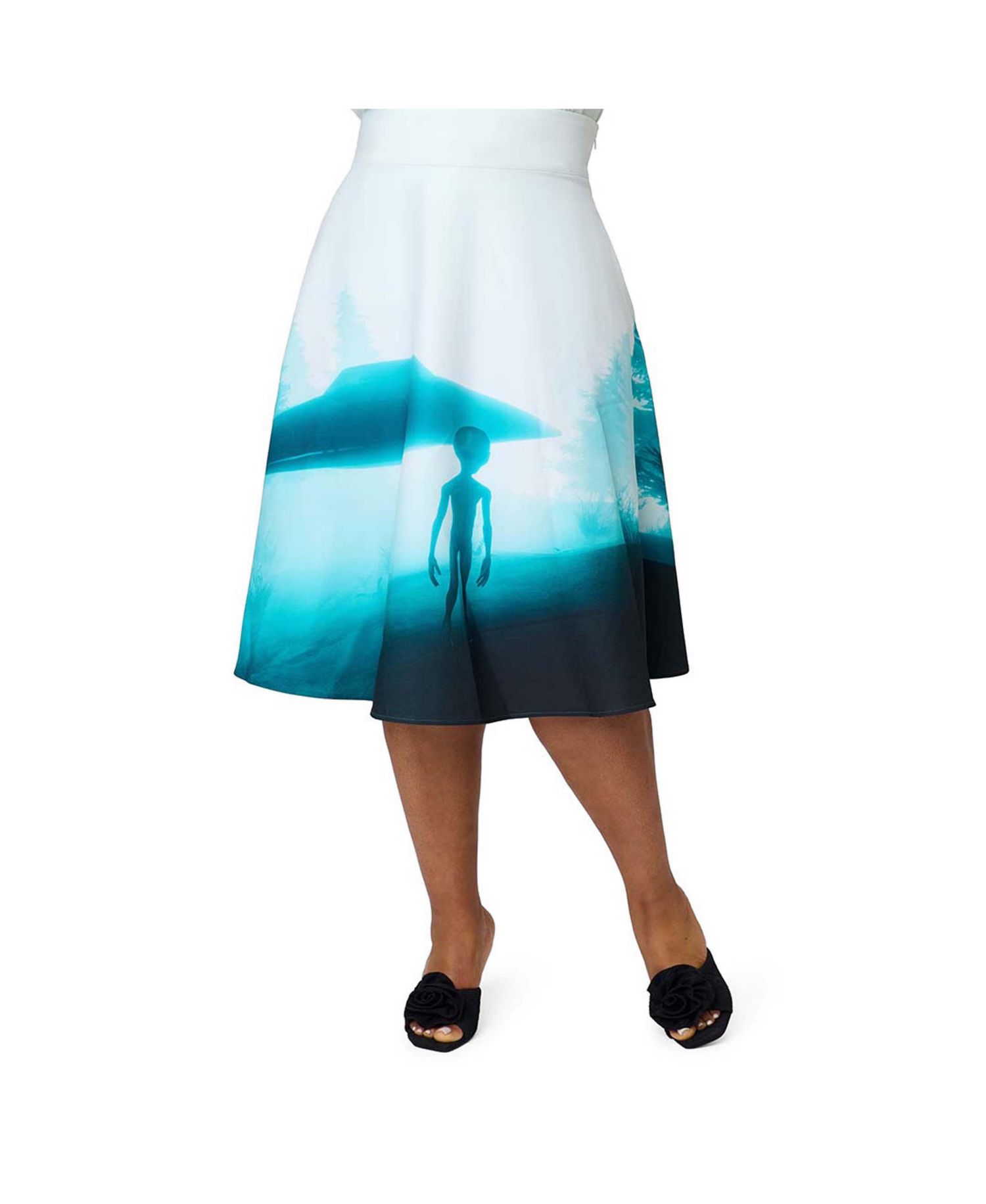 Plus Size Retro Style High Waist Vivien Swing Skirt