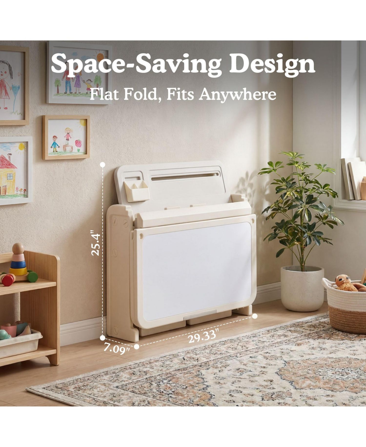 Kids Table and Chair Set, Activity Desk for Drawing, Reading, Building Blocks, and Play