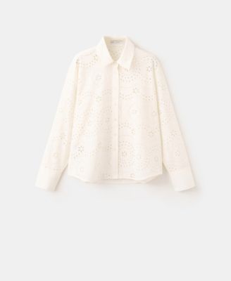 Women's Openwork Embroidery Cotton Shirt