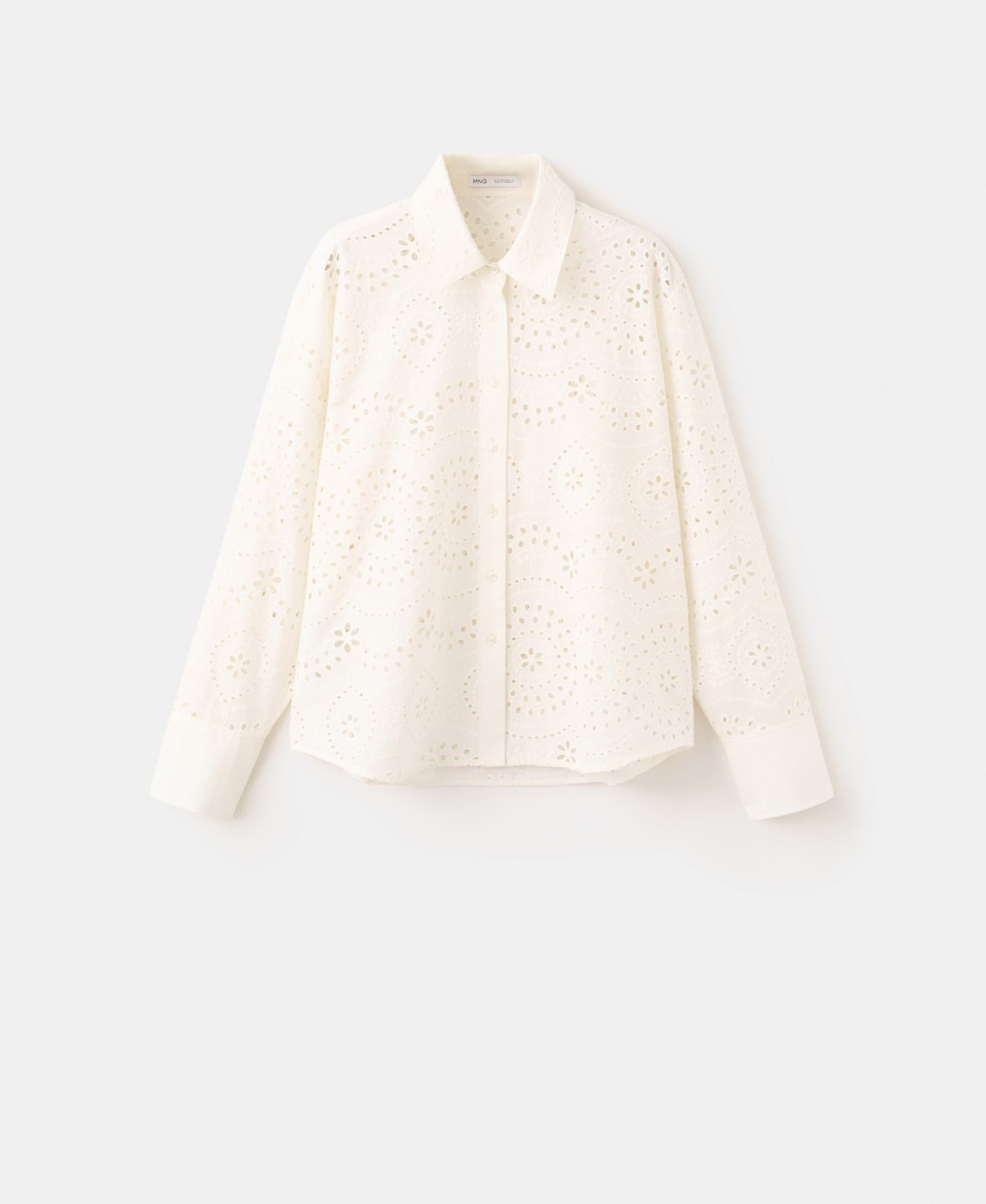 Women's Openwork Embroidery Cotton Shirt