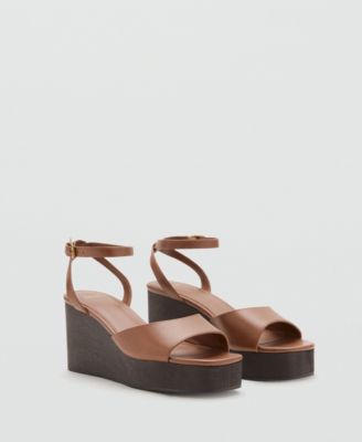 Women's Leather Wedge-Heel Sandals