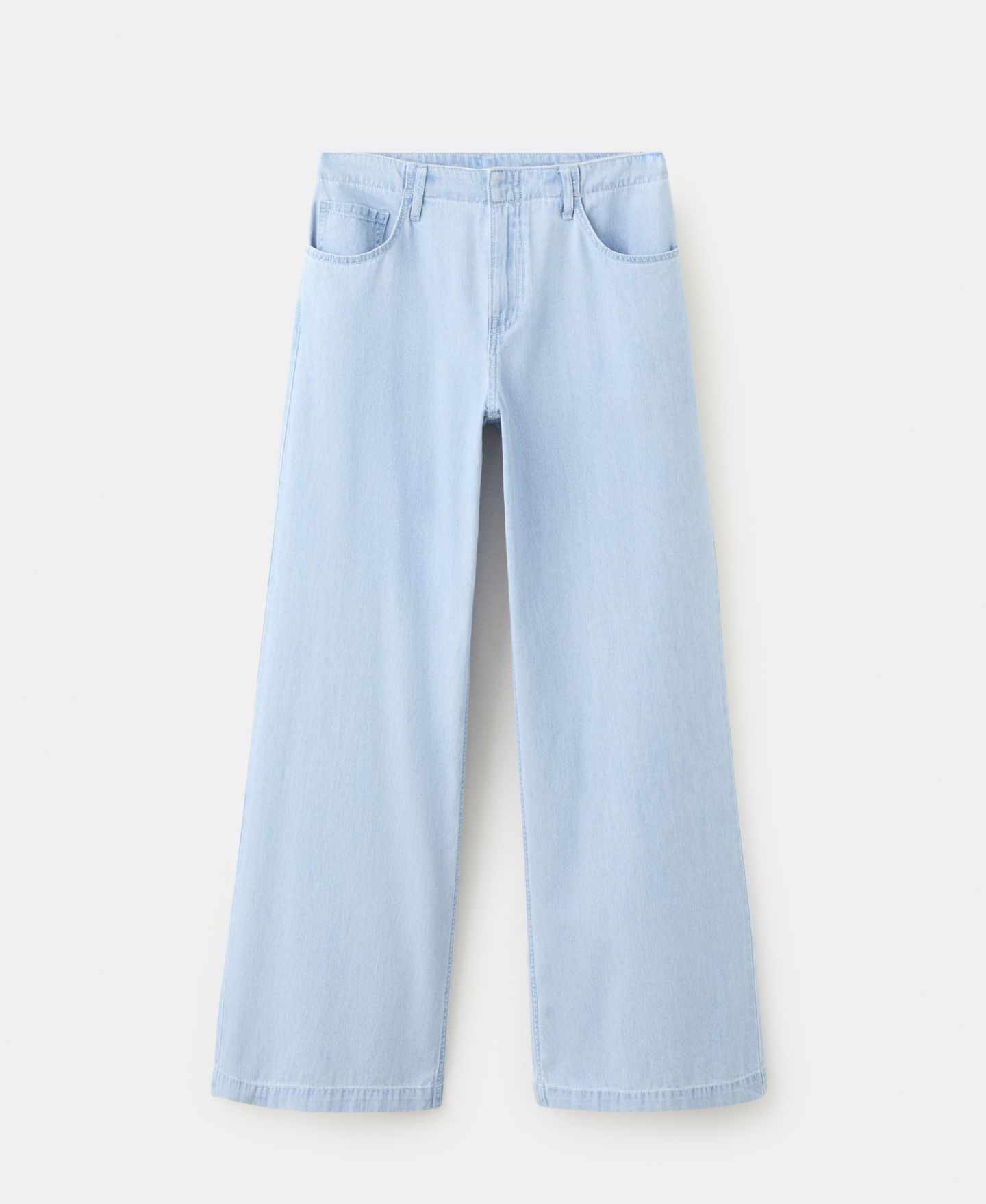 Женские джинсы Mango Wide Leg Mid-Rise, цвет: Светлый синий — фото 1