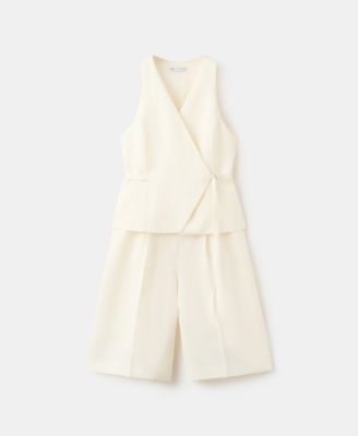 Women's Linen-Blend Wrap Jumpsuit