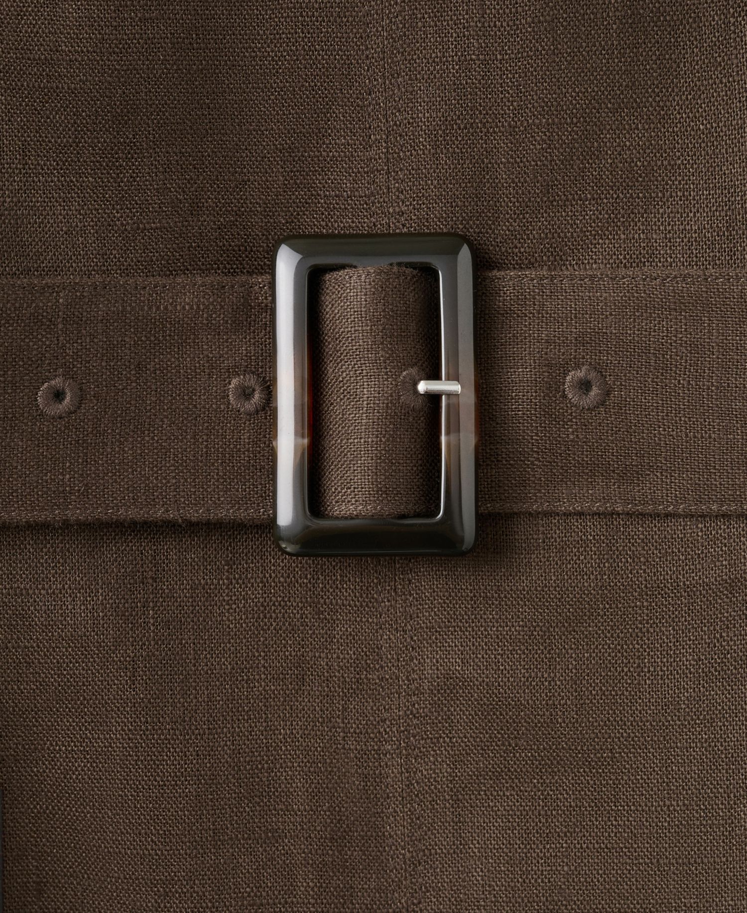 Women's Belt Linen Midi-Dress