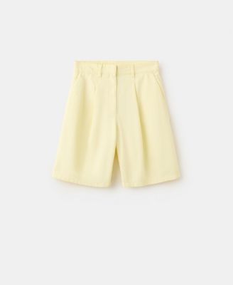 Women's Buckle Detail Straight Bermuda Shorts