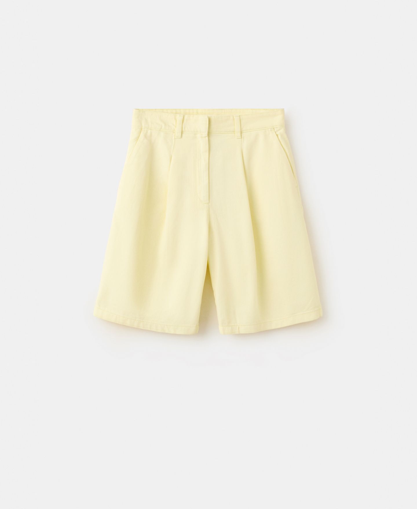 Женские шорты MANGO Buckle Detail Straight Bermuda, цвет: Пастельный жёлтый — фото 1