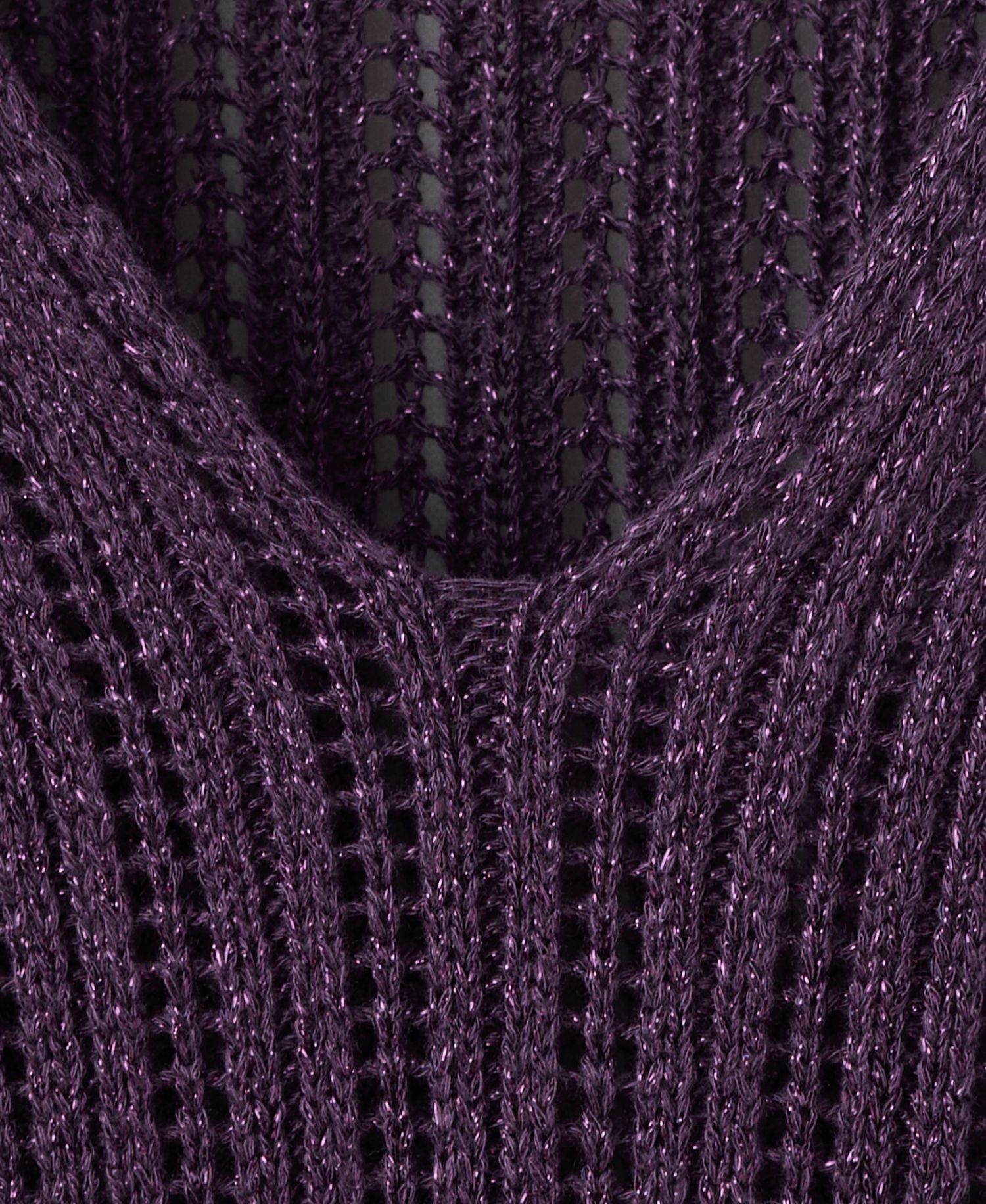 Women's Metallic Openwork Knit Top