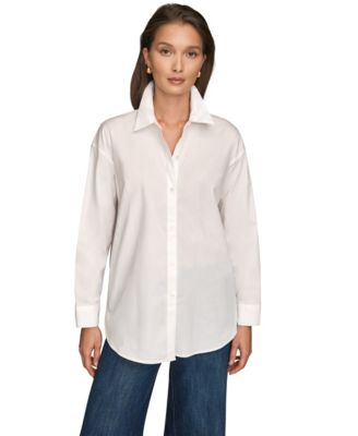 Women's Stretch Poplin Button-Down Shirt