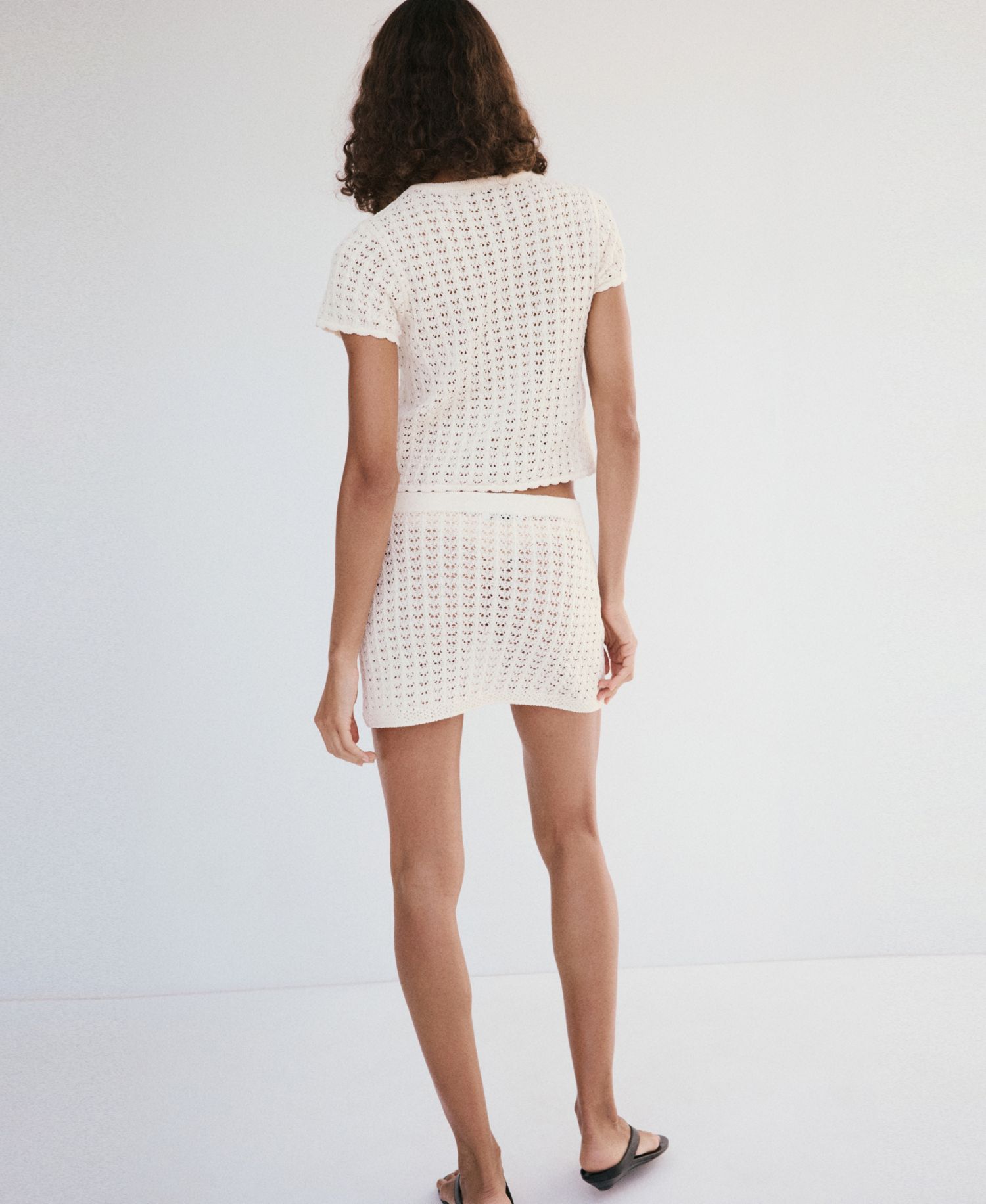 Women's Short Crocheted Cotton Skirt