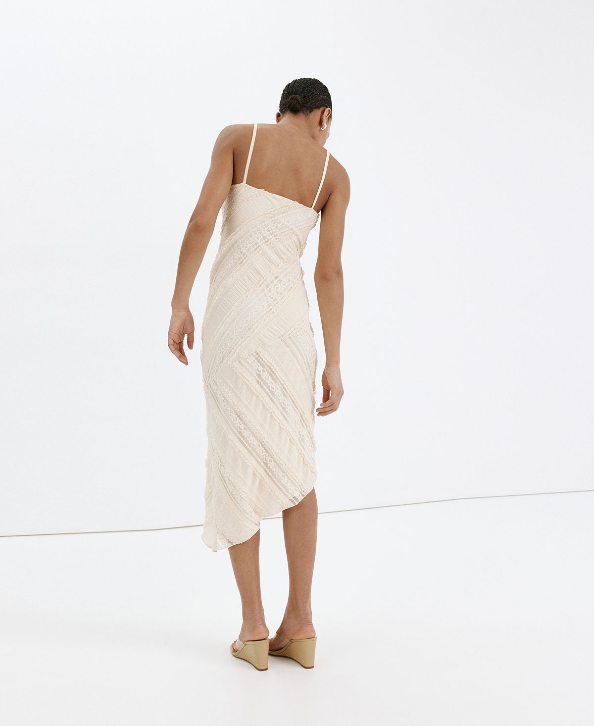 Mango Women's Asymmetrical Lace Dress view 3 — MAYCSS fashion products