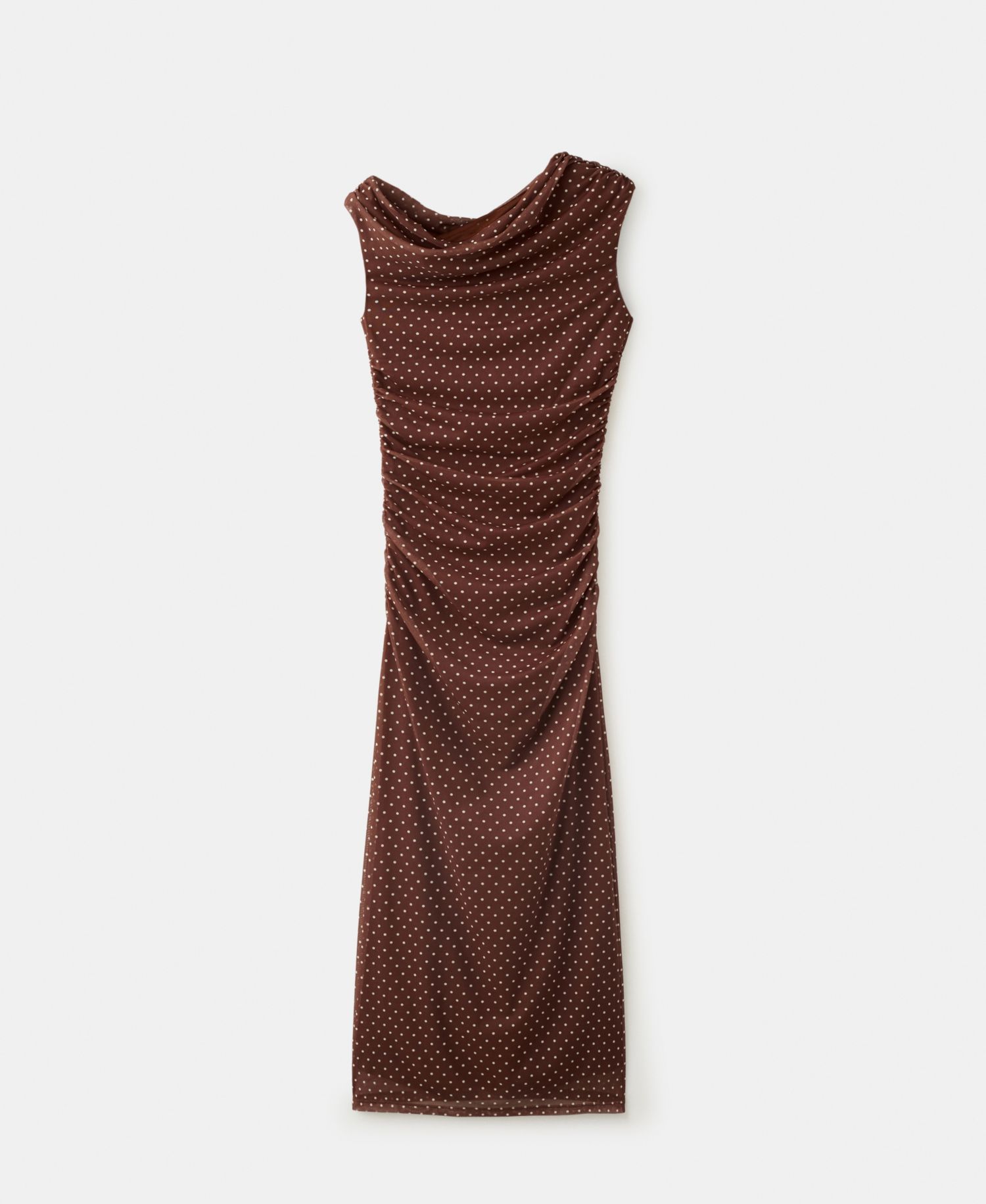 Women's Fitted Polka-Dot Midi Dress