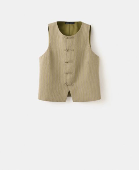 Женские жилеты MANGO Women's Toggles Striped Vest
