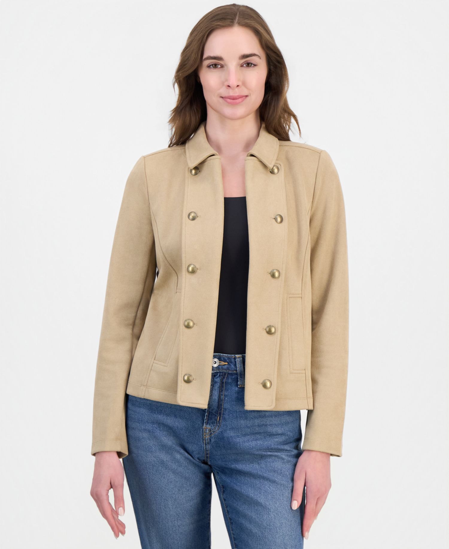 Women's Faux-Suede Captain's Jacket