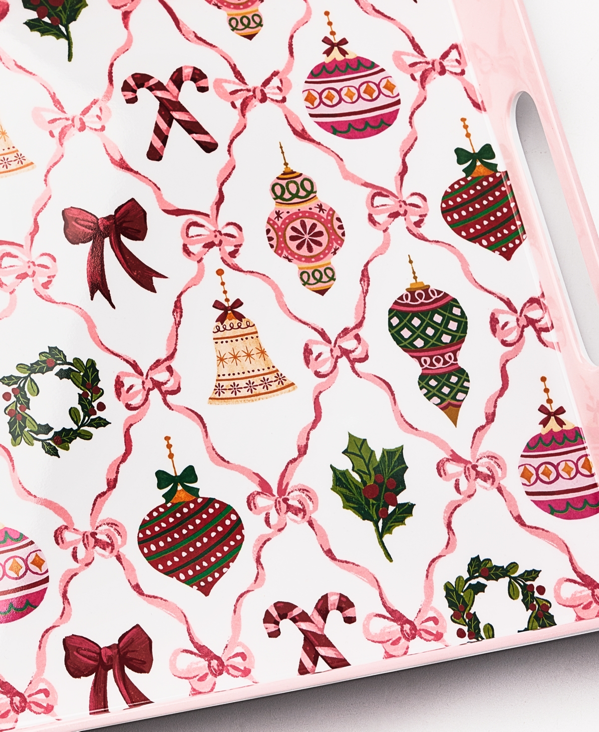 Tinsel And Frost Melamine Ornament Tray, Set of 2