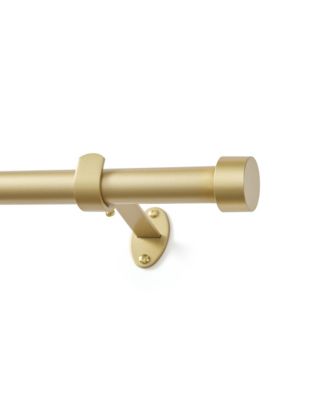 Serena 1-Inch Adjustable Decorative Single Curtain Rod with End Cap Finials
