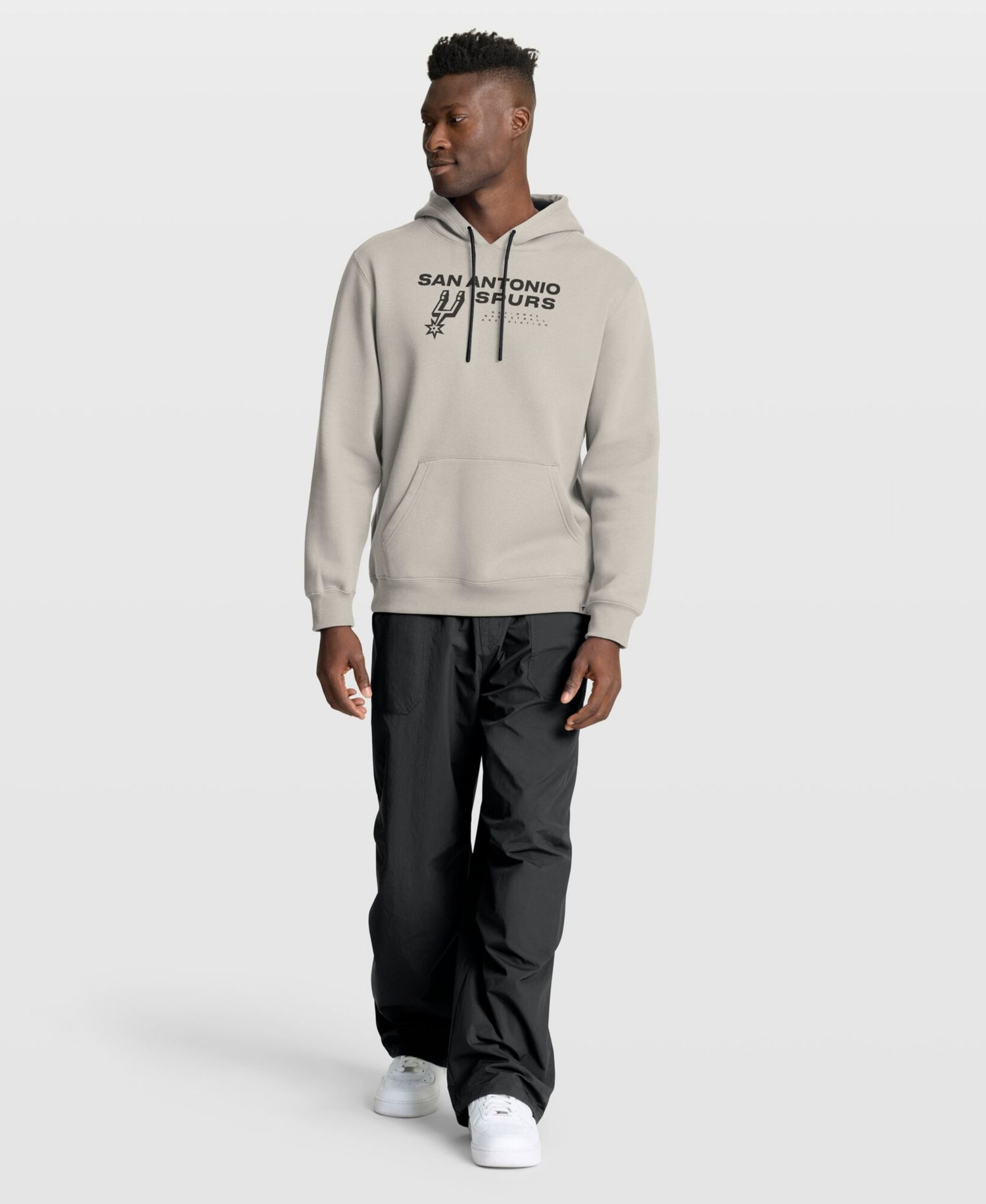 Men's Off White San Antonio Spurs Crossover Collection Blocked Shot Premium Pullover Hoodie
