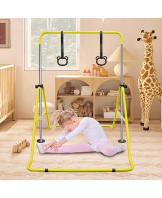 Multi-Functional Adjustable Height Children's Horizontal Gymnastic Bar With Bear Rings