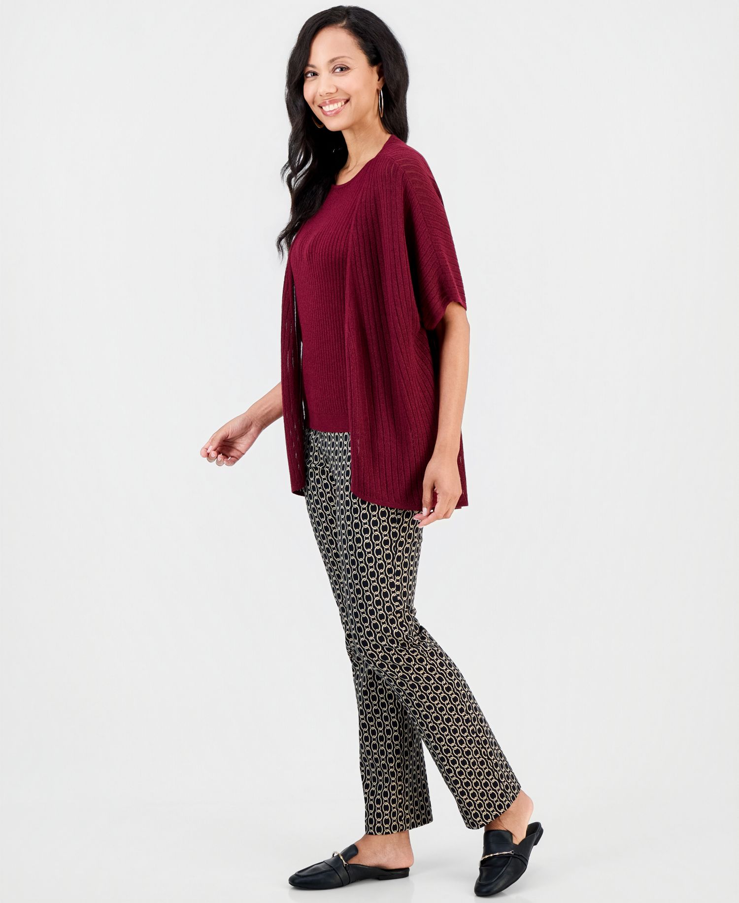 Women's Sparkle Pointelle Sweater Tank Top